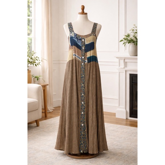 Carol Anderson Collection Dresses & Skirts - VTG Carol Anderson Sleeveless Patchwork Cottagecore Festival XL Maxi Dress EE57